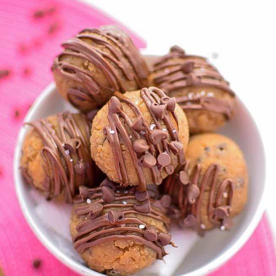 Chocolate Chip Cookie Dough Bites - Recipe photo by EmilyKyleNutrition