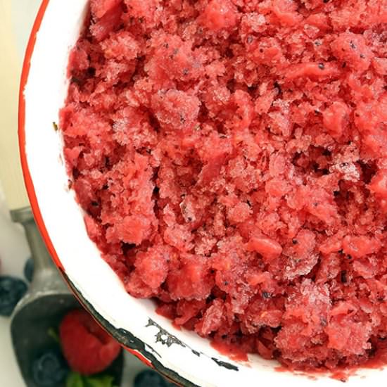 Basil Berry Granita - Recipe photo by The Harvest Kitchen