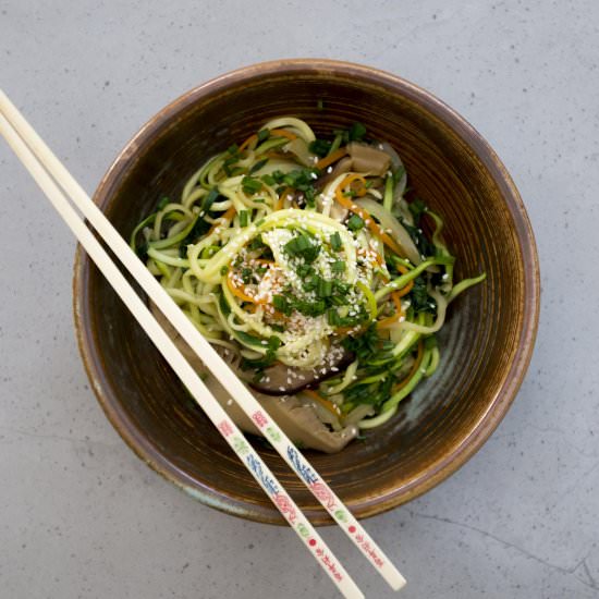 GF Vegan Zucchini Noodle Japchae - Recipe photo by Kalemaryblog