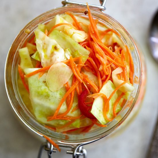 Healthy Pickled Cabbage - Recipe photo by fitfoodaddict