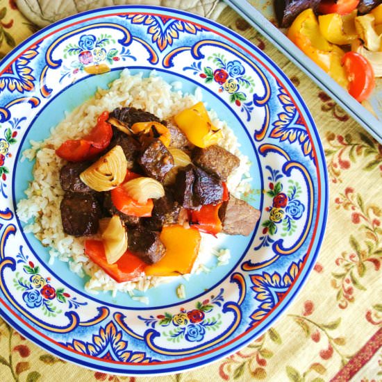 Teriyaki Sheet Pan Beef Kabobs - Recipe photo by No Plate Like Home