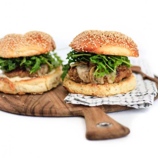 Caramelized Onion Turkey Burger - Recipe photo by alittlegathering