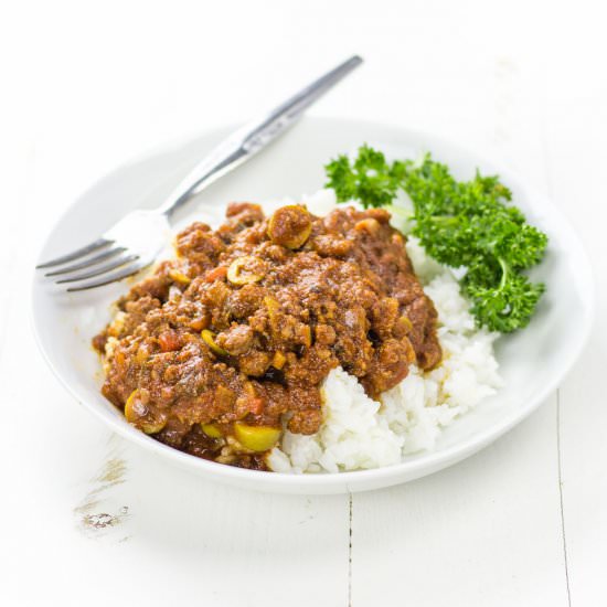 Picadillo Mexican Beef - Recipe photo by veggiebalance