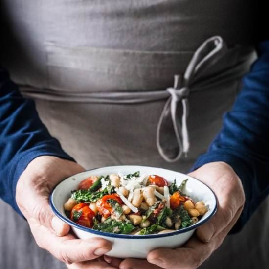 Tomato, White Bean, Kale Salad - Recipe photo by EatGood4Life