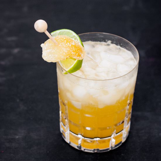 Honey Ginger Rum Peach Cocktail - Recipe photo by kumquat