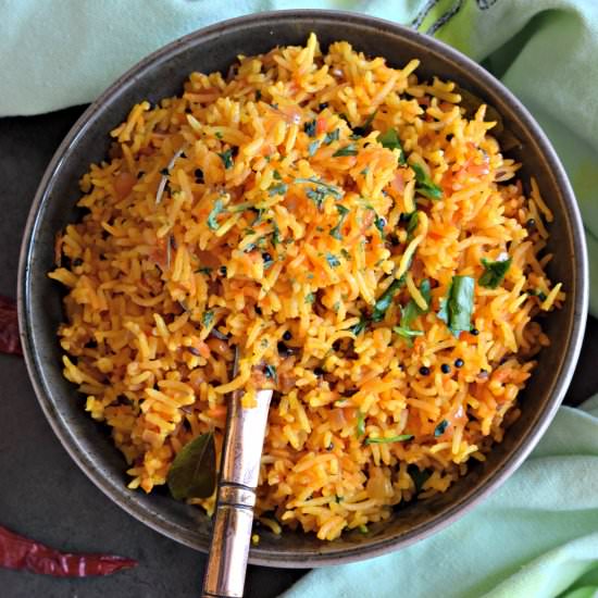 South Indian Style Tomato Rice - Recipe photo by Cookilicious