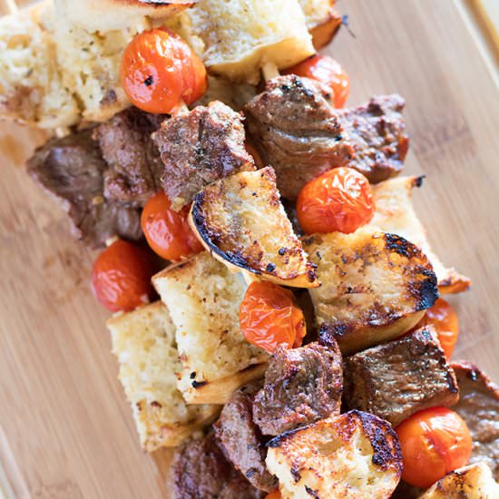 Steak & Garlic Bread Kabobs - Recipe photo by TheSaltyMarshmallow