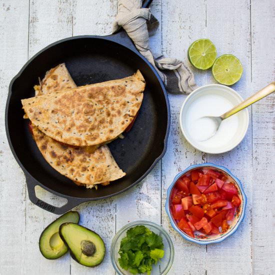 Slow Cooker Fajita Quesadillas - Recipe photo by betweenthepine