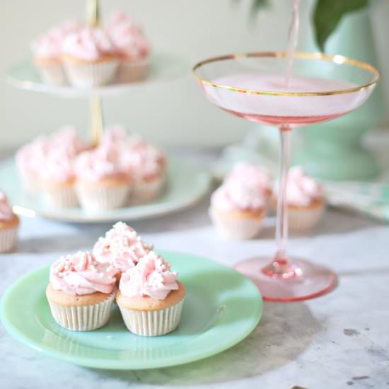 Rosè Cupcakes - Recipe photo by abeautifulmessblog