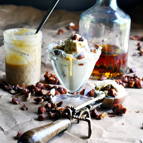 Butterscotch Bourbon Ice Cream - Recipe photo by BatterandDough
