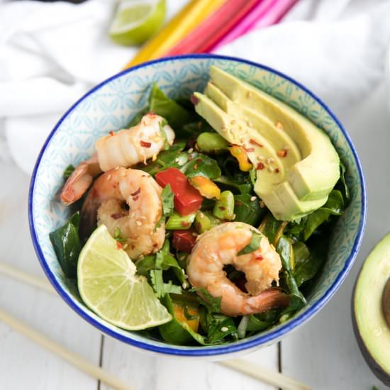 Sesame Ginger Shrimp Bowls - Recipe photo by theforkedspoon