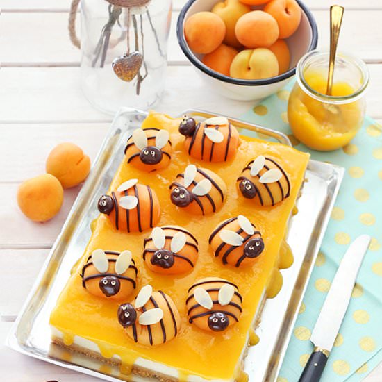 Cheesecake with Apricot Bees - Recipe photo by The_Cookie_Fairy