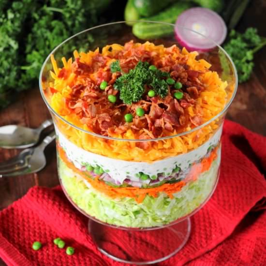 Make-Ahead Layered Salad - Recipe photo by thekitchenismyplayground