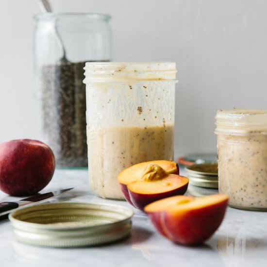 Peach Breakfast Smoothie - Recipe photo by Downshiftology