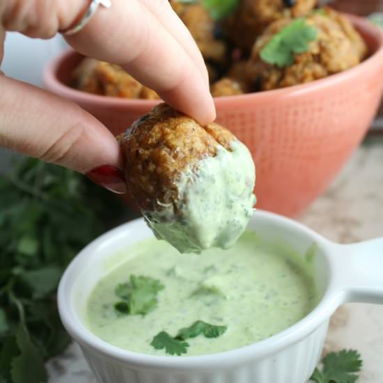Ancho Chili Chicken Meatballs - Recipe photo by thecleaneatingcouple