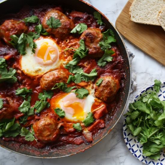 Sweet Potato & Sausage Baked Eggs - Recipe photo by wishtodish