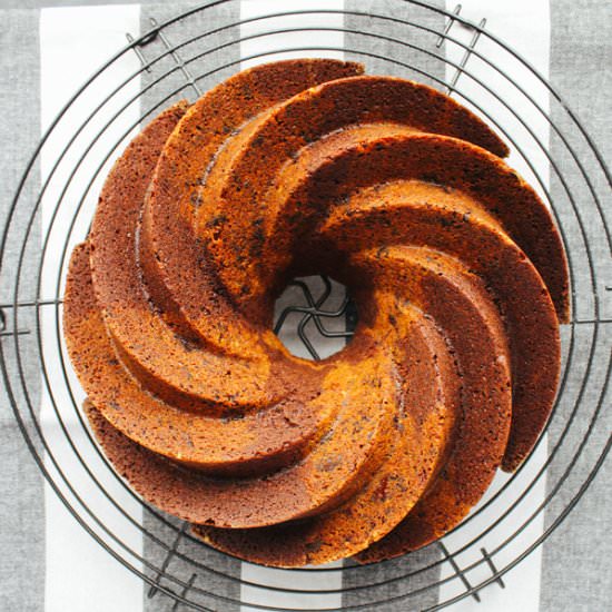 Chocolate-almond marble bundt cake - Recipe photo by My Little Expat Kitchen