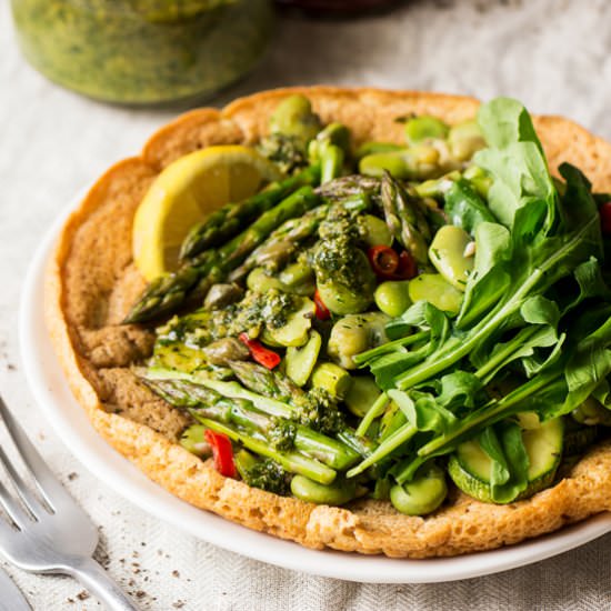 Fluffy chickpea pancake - Recipe photo by lazycatkitchen