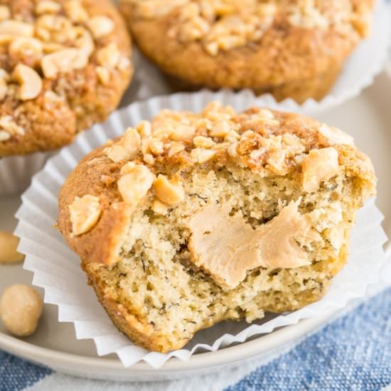 Peanut Butter Banana Muffins - Recipe photo by platedcravings