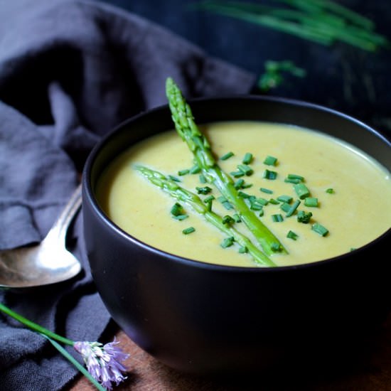 Cream of Asparagus and Leek Soup - Recipe photo by fromachefskitchen