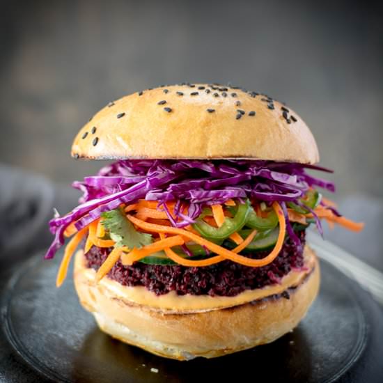 Banh Mi Beet Quinoa Burger - Recipe photo by jtbarton