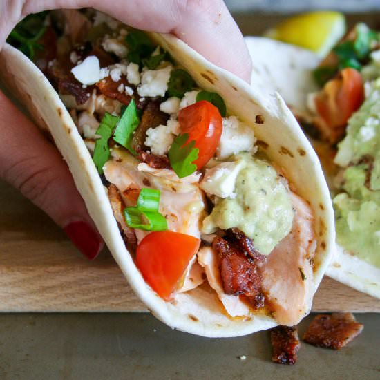 Spicy Salmon Tacos for Two - Recipe photo by aflavorjournal