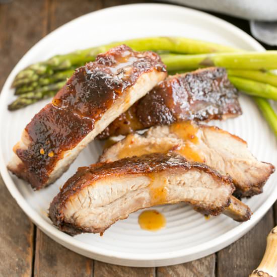 Apricot Glazed Baby Back Ribs - Recipe photo by thatskinnychickcanbake