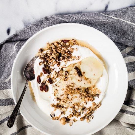 Pears, Yogurt Granola Bowl - Recipe photo by EatGood4Life