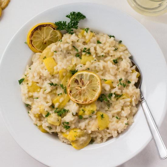Lemon Risotto with Summer Squash - Recipe photo by thefoodieeats