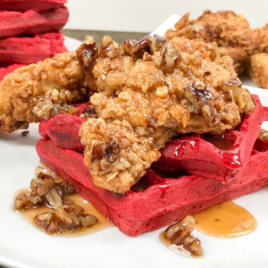 Spicy Fried Chicken & Red Velvet Wa - Recipe photo by merci_britte
