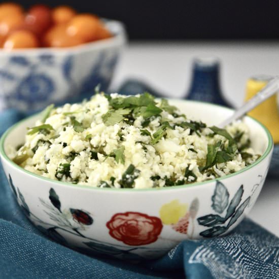 Cilantro Lime Cauliflower Rice - Recipe photo by Pure and Simple Nourishment