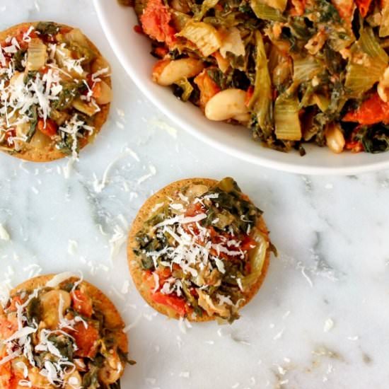 Italian Greens & Beans Bruschetta - Recipe photo by Byte Sized Nutrition
