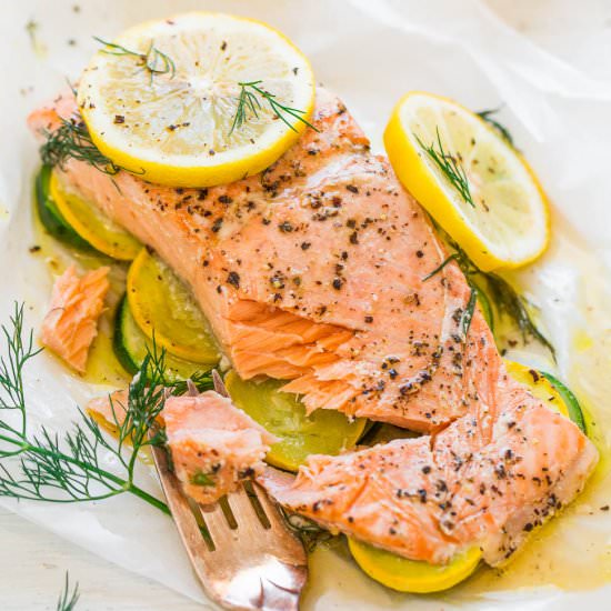 Lemon Dill Salmon with Vegetables - Recipe photo by Averie