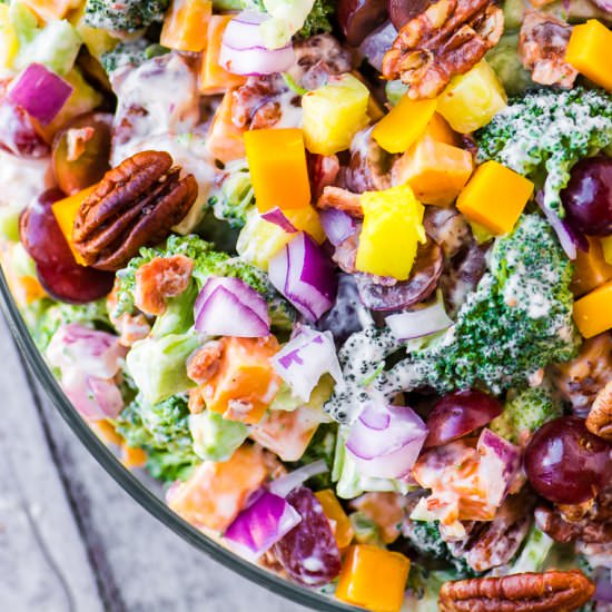 Broccoli Salad w/ Pineapple & Bacon - Recipe photo by theviewfromgreatisland