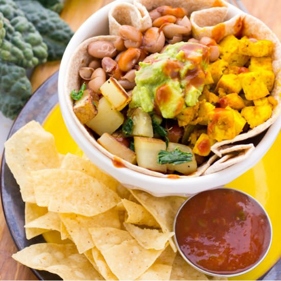 Easy Vegan Breakfast Burrito Bowl - Recipe photo by servingrealness