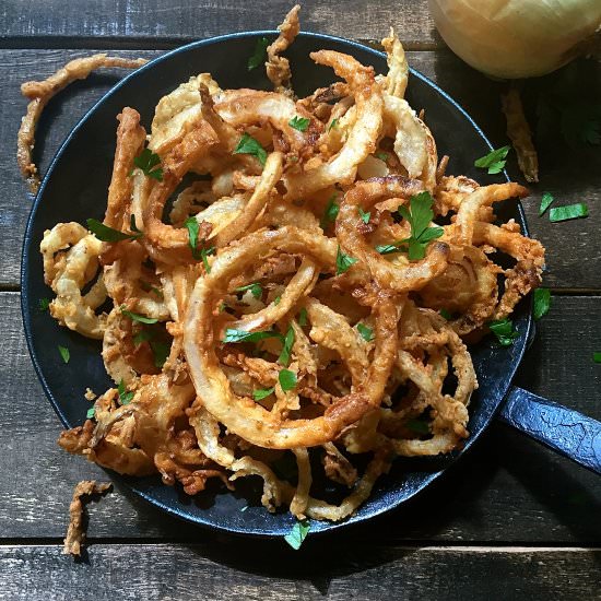 Southern Style Crispy Onion Rings - Recipe photo by Grits and Pinecones