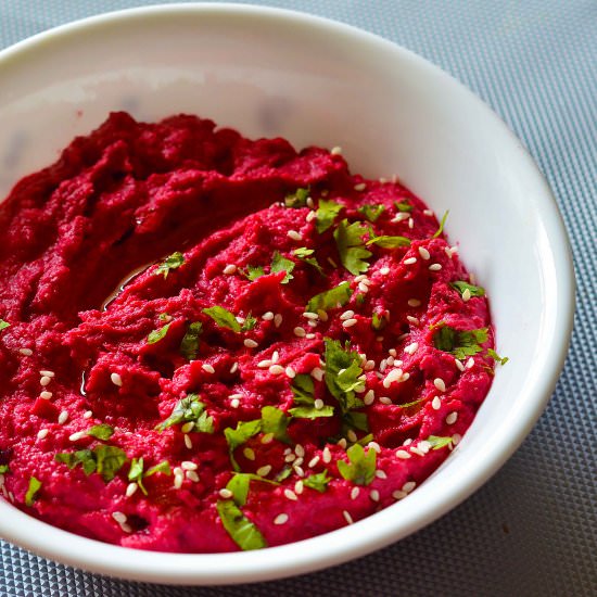 Beetroot Hummus - Recipe photo by Shamlyn Fernandes