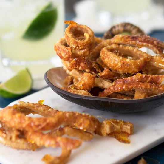 Pork Scratchings with toffee & salt - Recipe photo by Belly Rumbles