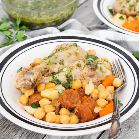 Spanish Chicken and Chickpea Stew - Recipe photo by cookingtheglobe