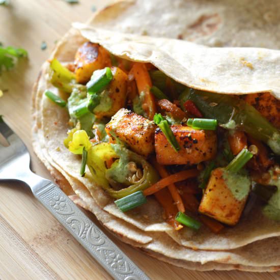Veg Tacos with Jalapeno Sauce - Recipe photo by Shamlyn Fernandes