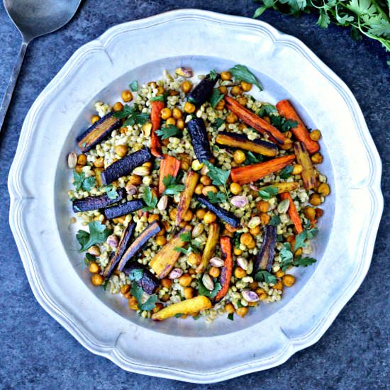 Barley Salad with Roasted Carrots - Recipe photo by The Foodie Physician