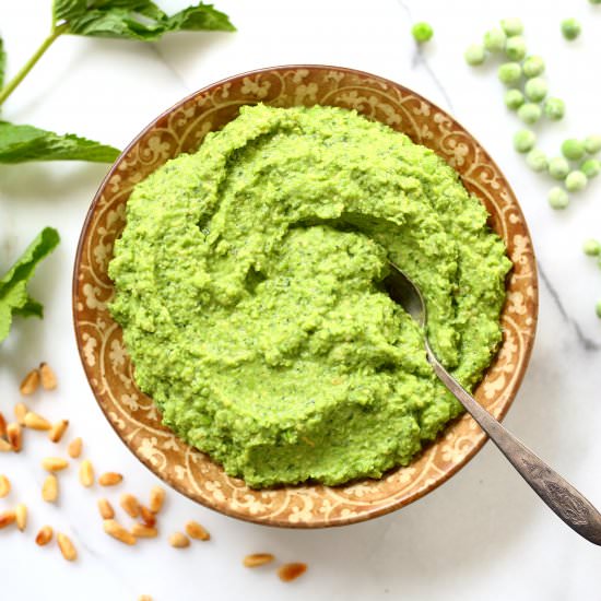 Sweet Pea & Mint Pesto - Recipe photo by FromScratchFast