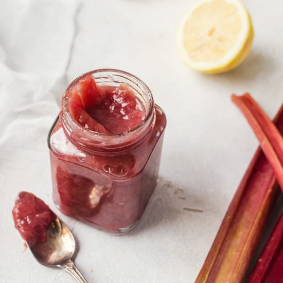 Easy Rhubarb Jam - Recipe photo by FoodFanatical
