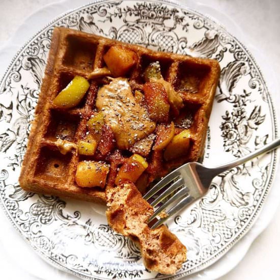 Paleo Apple Cinnamon Waffles (GF) - Recipe photo by perchancetocook.com