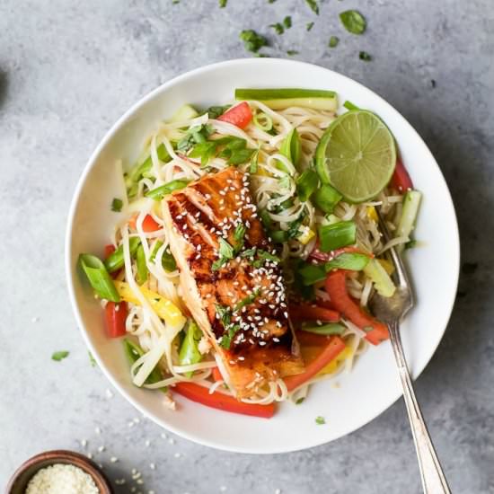Teriyaki Salmon with Asian Noodle - Recipe photo by joyfulhealthyeats