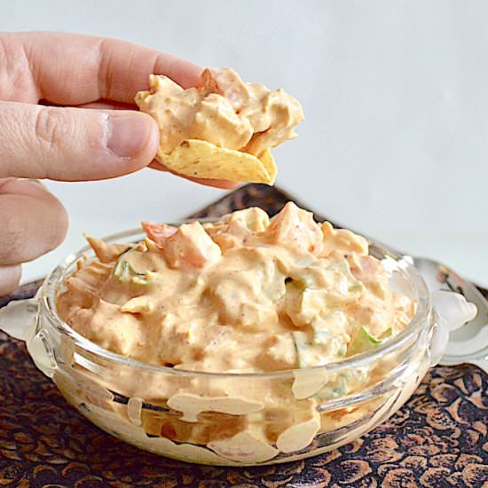 Easy Chicken Taco Dip - Recipe photo by jeanieandluluskitchen