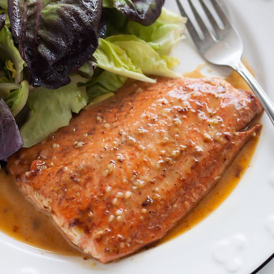 15-Minute Honey Mustard Salmon - Recipe photo by asassyspoon