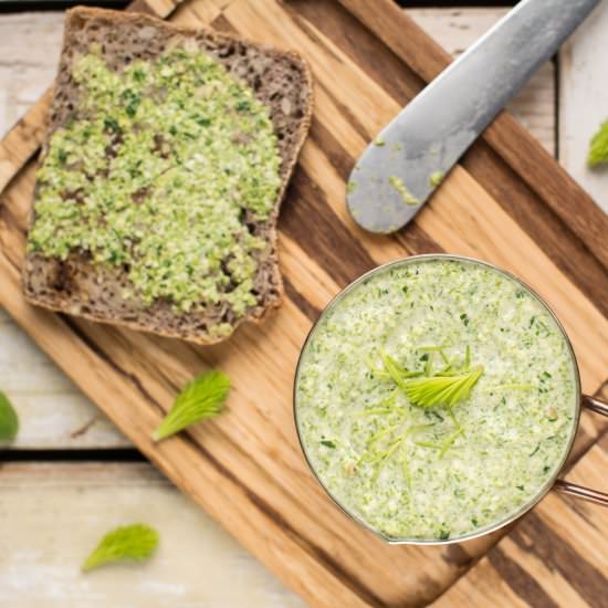 Vegan Oil-Free Spruce Tip Pesto - Recipe photo by Nutriplanet