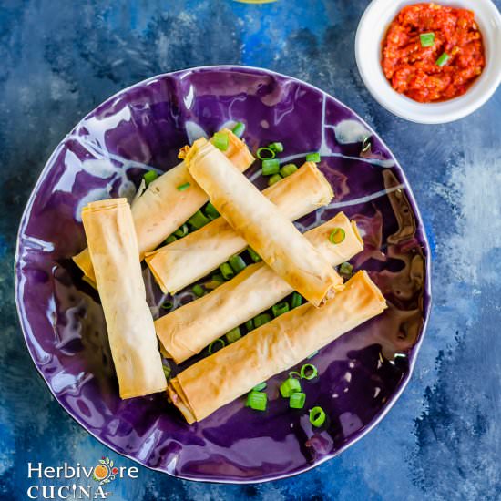 Super Simple Baked Spring Rolls - Recipe photo by Herbivore Cucina
