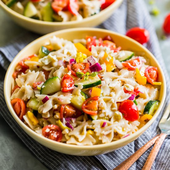 Mediterranean Pasta Salad - Recipe photo by Get Inspired Everyday